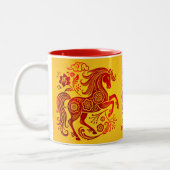Horse Chinese Lunar New Year Red Foil Yellow 2026 Zweifarbige Tasse (Links)