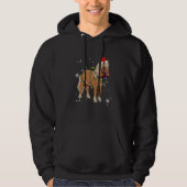 Horse Christmas Lights Led Santa Hat Christmas Hoodie (Vorderseite)
