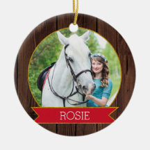 Horse Christmas rustic chic Custom Foto + Text