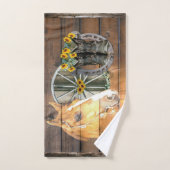 Horse Cowboy Boots Horseshoe Sonnenblumen Badhandtuch Set (Handtuch)
