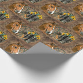 Horse Cowboy Boots Wagon Wheel Sunflowers Western Geschenkpapier (Ecke)