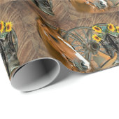 Horse Cowboy Boots Wagon Wheel Sunflowers Western Geschenkpapier (Rolleneckpunkt)