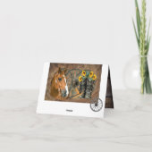Horse Cowboy Boots Wagon Wheel Sunflowers Western Karte (Rückseite)