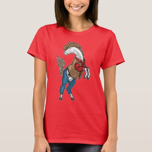 Horse Cowboy Cowboy hat T-Shirt (Vorderseite)