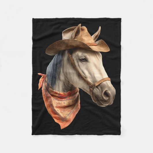Horse Cowboy Equestrian Riding Funny Graphic  Fleecedecke (Vorderseite)
