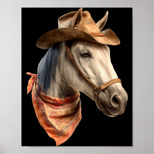 Horse Cowboy Equestrian Riding Funny Graphic Poster (Vorne)