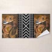 Horse Cowboy Hat Lasso Western Pattern Badehandtuch (Badehandtuch)