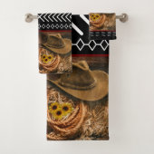 Horse Cowboy Hat Lasso Western Pattern Badhandtuch Set (Insitu)