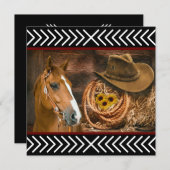 Horse Cowboy Hat Lasso Western Pattern Dankeskarte (Vorne/Hinten)