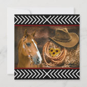 Horse Cowboy Hat Lasso Western Pattern Dankeskarte (Vorderseite)