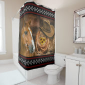 Horse Cowboy Hat Lasso Western Pattern Duschvorhang (Beispiel)