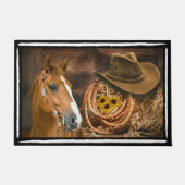 Horse Cowboy Hat Lasso Western Pattern Fußmatte (Vorderseite)