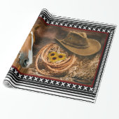 Horse Cowboy Hat Lasso Western Pattern Geschenkpapier (Ungerollt)