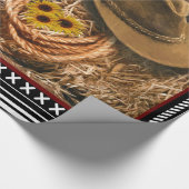 Horse Cowboy Hat Lasso Western Pattern Geschenkpapier (Ecke)