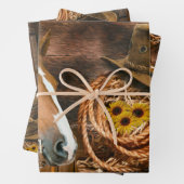 Horse Cowboy Hat Lasso Western Pattern Geschenkpapier Set (Beispiel)