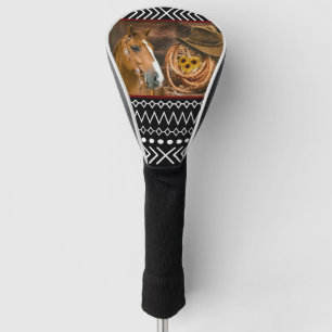 Horse Cowboy Hat Lasso Western Pattern Golf Headcover