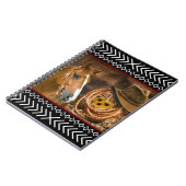 Horse Cowboy Hat Lasso Western Pattern Notizblock (Linke Seite)