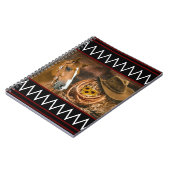 Horse Cowboy Hat Lasso Western Pattern Notizblock (Linke Seite)