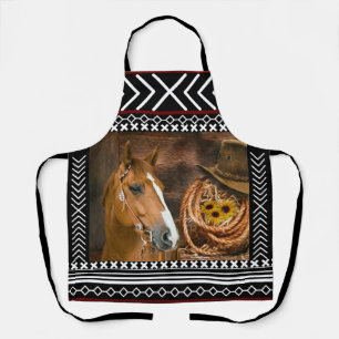 Horse Cowboy Hat Lasso Western Pattern Schürze