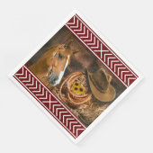 Horse Cowboy Hat Lasso Western Pattern Serviette (Ecke)