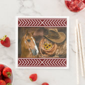 Horse Cowboy Hat Lasso Western Pattern Serviette (Beispiel)