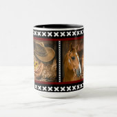 Horse Cowboy Hat Lasso Western Pattern Tasse (Zentrum)