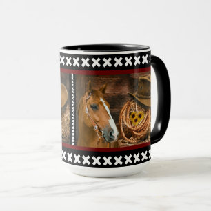 Horse Cowboy Hat Lasso Western Pattern Tasse
