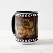 Horse Cowboy Hat Lasso Western Pattern Tasse (Vorderseite Links)