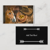 Horse Cowboy Hat Lasso Western Pattern Visitenkarte (Vorne/Hinten)