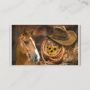 Horse Cowboy Hat Lasso Western Pattern Visitenkarte