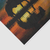 Horse Cowboy Silhouette Sunset Seidenpapier (Ausschnitt)