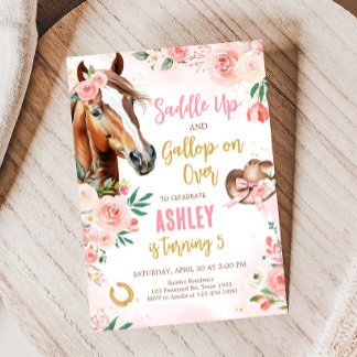 Horse Cowgirl Birthday Party Einladung