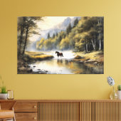 Horse Crossing the River Leinwanddruck (Insitu (Wohnzimmer))