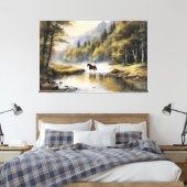 Horse Crossing the River Leinwanddruck (Insitu (Schlafzimmer))