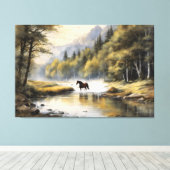 Horse Crossing the River Leinwanddruck (Insitu (Holzboden))