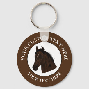 Horse Custom Text Classic Icon Logo  Schlüsselanhänger