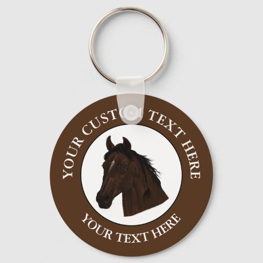 Horse Custom Text Classic Icon Logo  Schlüsselanhänger (Vorderseite)