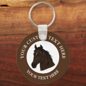 Horse Custom Text Classic Icon Logo  Schlüsselanhänger (Vorderseite)