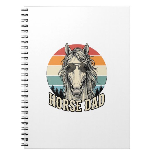 Horse Dad Vintage Sunset Engraving Vector Design_1 Notizblock (Vorderseite)