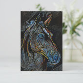 Horse Dark Dankeskarte (Stehend Vorderseite)