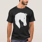 Horse Dog Silhouette Funny Equine Canine Animal Lo T-Shirt (Vorderseite)