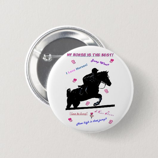 Horse Doodles Button (Vorne & Hinten)