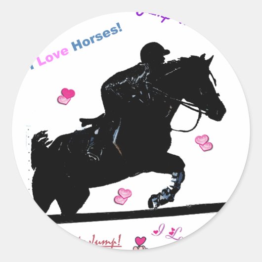 Horse Doodles Runder Aufkleber (Vorderseite)