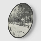 Horse Drawn School Bus Clock Große Wanduhr (Winkel)