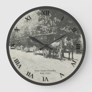 Horse Drawn School Bus Clock Große Wanduhr