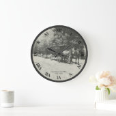 Horse Drawn School Bus Clock Große Wanduhr (Zuhause)
