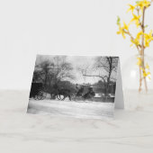 Horse Drawn Sleigh Greeting Card Karte (Gelbe Blume)