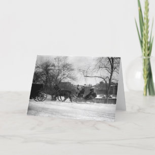 Horse Drawn Sleigh Greeting Card Karte