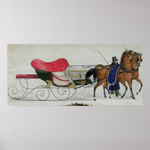 Horse Drawn Sleigh Poster