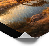 Horse drinking at a small pond poster (Ecke)